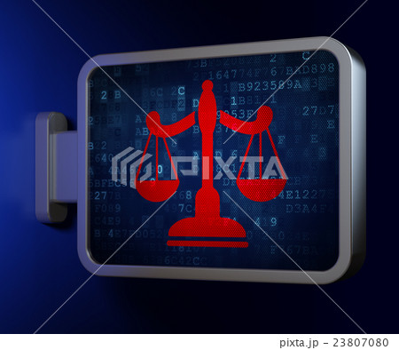 Law concept: Scales on billboard background 23807080