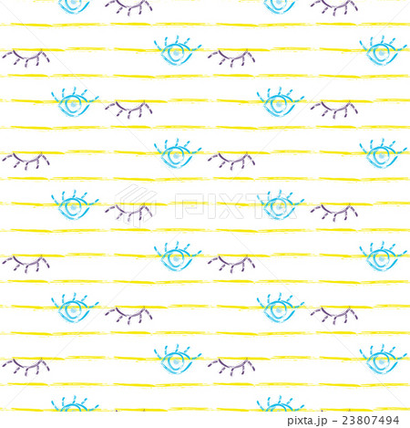 Brush stroke seamless yellow stripes eyes pattern. Brush stroke seamless yellow stripes eyes pattern. 23807494