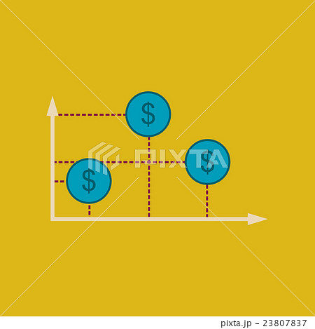 Flat web icon on stylish background money graph のイラスト素材 [23807837] - PIXTA