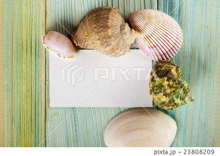 Business card, summer sea vacation mockup 23808209