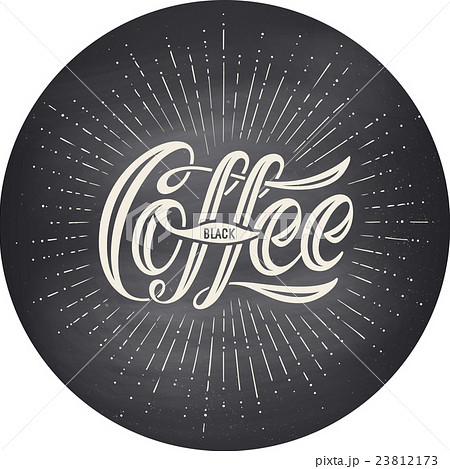 Hand-drawn lettering inscription Coffee Black on 23812173