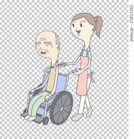 A wheelchair pushing a wheelchair - Stock Illustration [23815262] - PIXTA