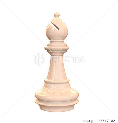 チェスの駒でビショップの白く光り輝く3dレンダリング画像のイラスト素材
