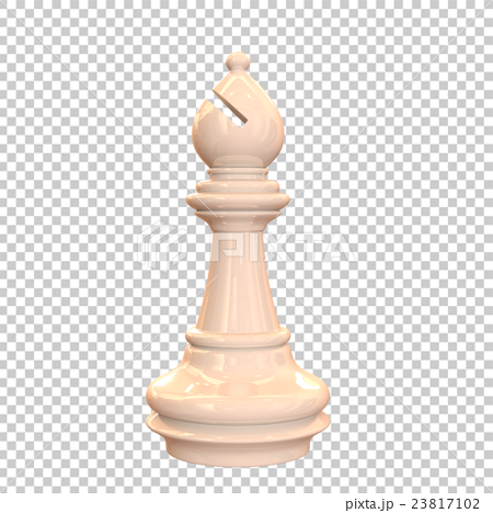 チェスの駒でビショップの白く光り輝く3dレンダリング画像のイラスト素材