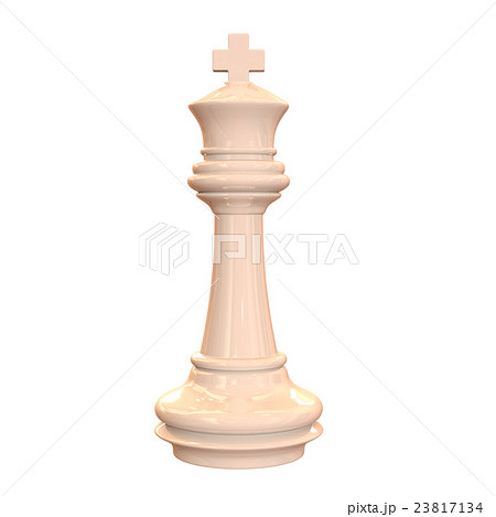 チェスの駒でキングの白く光り輝く3dレンダリング画像のイラスト素材