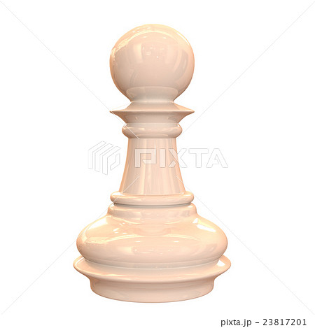 チェスの駒でポーンの白く光り輝く3dレンダリング画像のイラスト素材