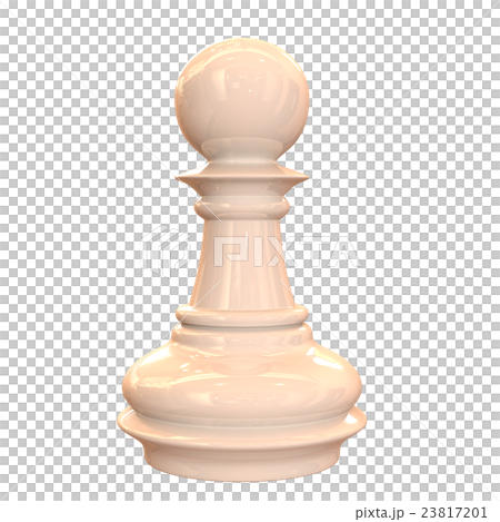 チェスの駒でポーンの白く光り輝く3dレンダリング画像のイラスト素材