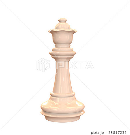 チェスの駒でクイーンの白く光り輝く3dレンダリング画像のイラスト素材