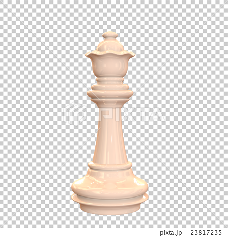 チェスの駒でクイーンの白く光り輝く3dレンダリング画像のイラスト素材