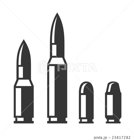 Weapon Bullet Icons Set isolated on White Weapon Bullet Icons Set isolated on White 23817282