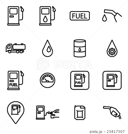 Vector line gas station icon set 23817507