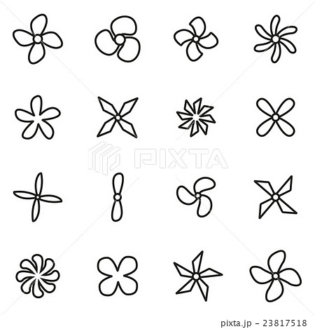 Vector line fans and propellers icon set 23817518