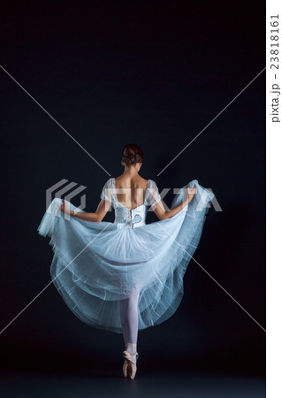 Portrait of the classical ballerina in white dress Portrait of the classical ballerina in white dress 23818161