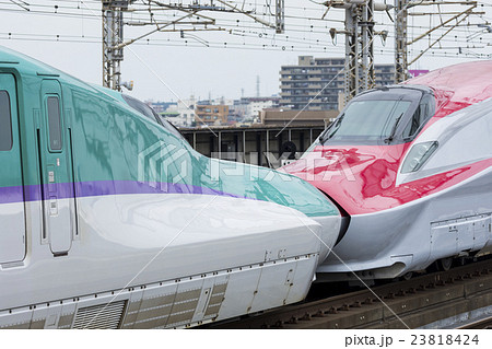 Concatenation of Hokkaido Shinkansen H5 series   Stock Photo