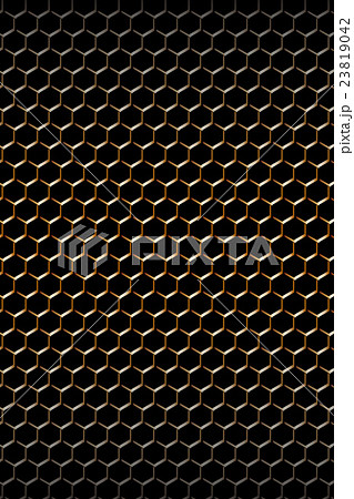 背景素材壁紙 ワイヤーネット フェンス 金網 格子模様 金属 メタル ハニカム 六角柄 穴 縦位置 のイラスト素材