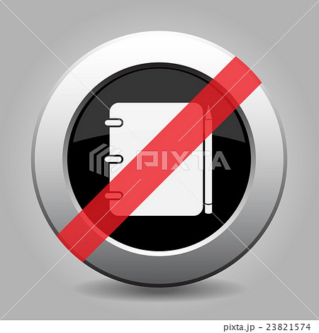 gray chrome button - no notepad with pencil 23821574