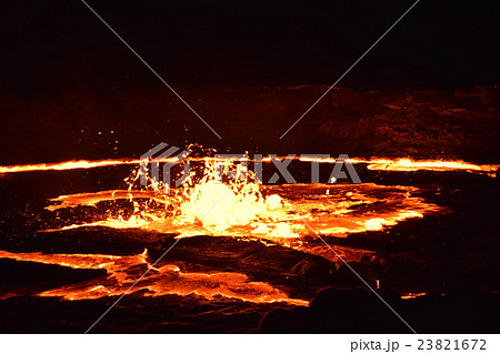 エチオピア エルタ アレ火山の写真素材