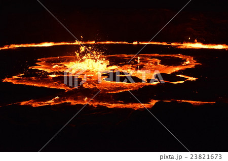エチオピア エルタ アレ火山の写真素材