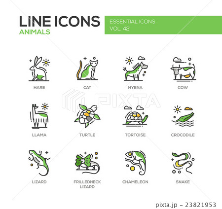 Animals - line design icons set 23821953