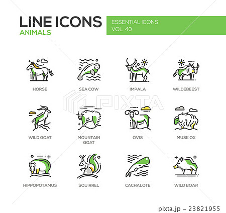 Animals - line design icons set Animals - line design icons set 23821955