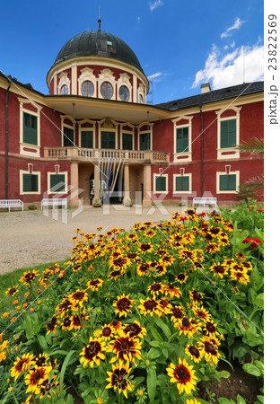 Veltrusy castle with flowers 23822569