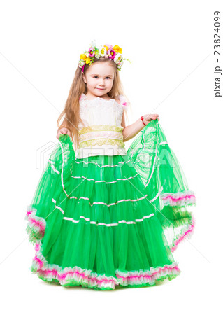Little girl wearing fluffy dress Little girl wearing fluffy dress 23824099
