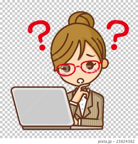 眼鏡のビジネスウーマンとPC 23824382
