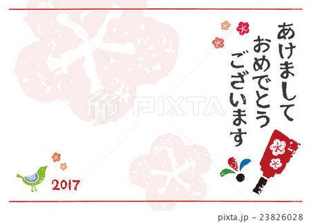 羽子板と羽の酉年　年賀状イラスト 23826028