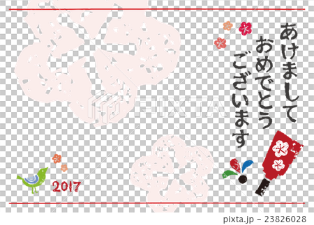 羽子板と羽の酉年　年賀状イラスト 23826028