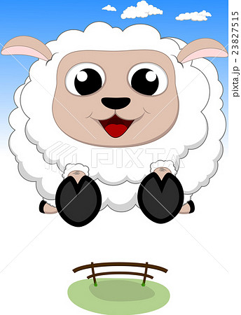 Happy Sheep cartoon Jump 23827515