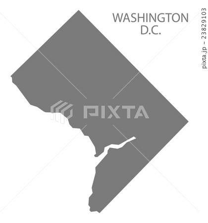 Washington DC USA Map grey 23829103