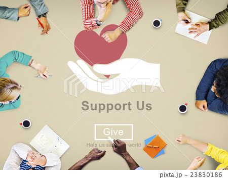 Support us Welfare Volunteer Donations Concept 23830186