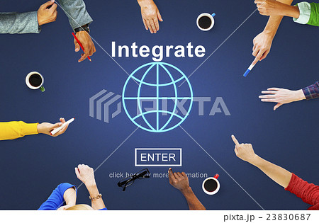 Integrate Combine Merge Online Web Concept Integrate Combine Merge Online Web Concept 23830687