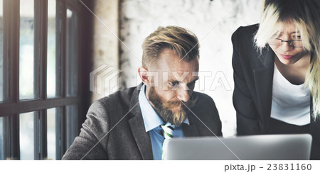 Businessman Thinking Planning Strategy Working Laptop Concept 23831160