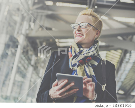 Businesswoman Lifestyle Using Connection Device Concept 23831916