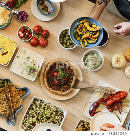 Friends Party Buffet Enjoying Food Concept 23832249