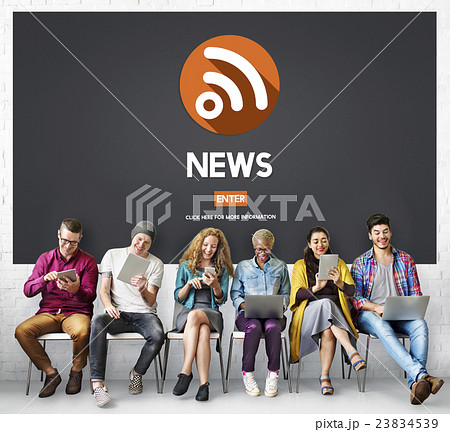 News Breaking Broadcast Inofrmation Media Feed Concept 23834539