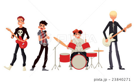 Cartoon rock group musicians illustration Cartoon rock group musicians illustration 23840271