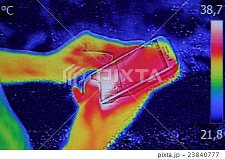 Infrared image when Young girl used smartphone 23840777