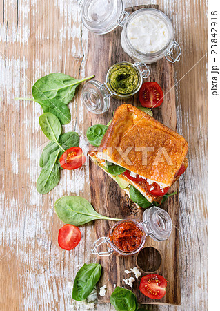 Low-carb bread sandwich 23842918