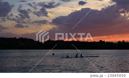 Sunset scene at Lake Pfaeffikersee 23845050