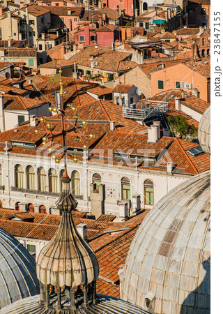 An aerial view of the roofs of the town of Venice in Italy An aerial view of the roofs of the town of Venice in Italy 23847155