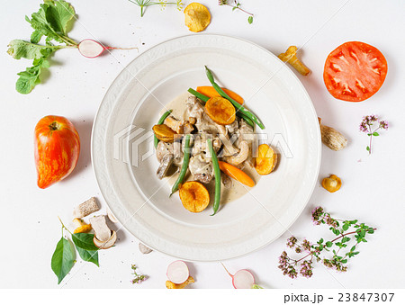 meat with mushrooms 23847307