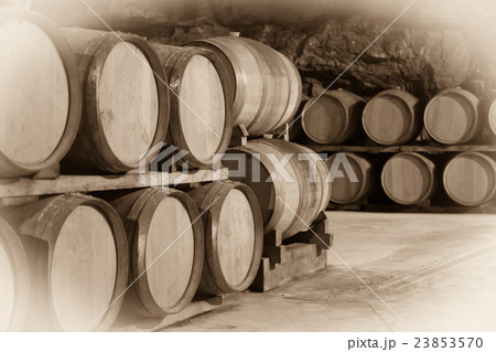 Vintage toned photo of french winery Vintage toned photo of french winery 23853570