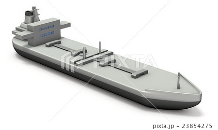タンカーのミニチュア模型のイラスト素材