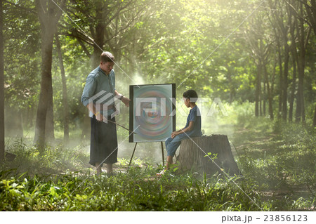 French teacher Helping Pupils Studying 23856123