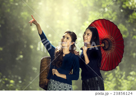 Portrait two thai women 23856124