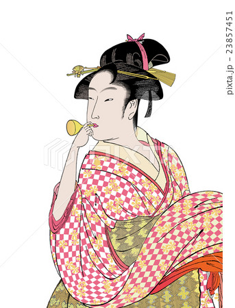 ビードロを吹く女 23857451