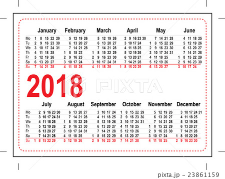 Grid pocket calendar 2018 Grid pocket calendar 2018 23861159