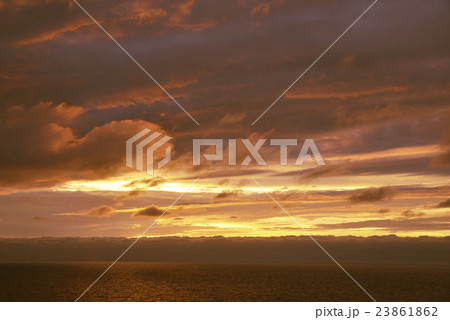 日本海の夕日 湯野浜の夕日 日本海の夕日 湯野浜の夕日 23861862